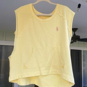 Free People sweatshirt top pale yellow Small
